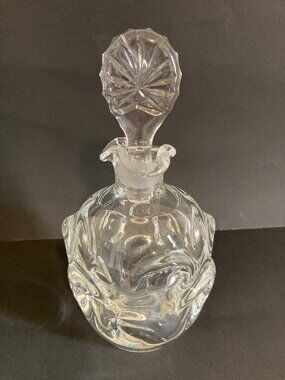 Aseda Glasbruck Sweden 1970's Clear Glass Thumbprint Glass Decanter Bo Borgström
